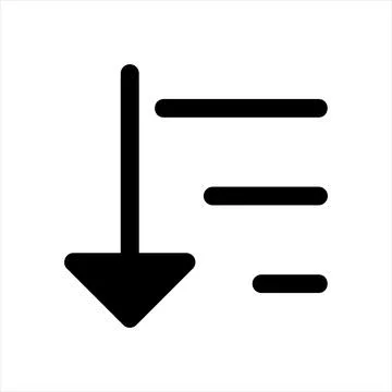 Sort glyph icon vector illustration isolated on white background Stockillustratie