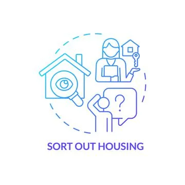 Sort out housing blue gradient concept icon Stock Illustration
