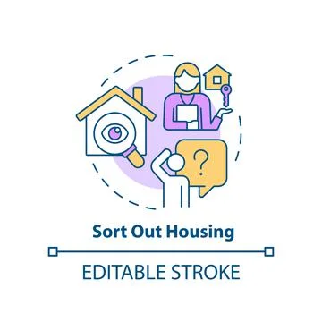 Sort out housing concept icon Stock Illustration