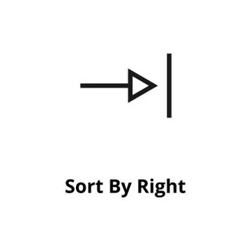 Sort by right Line Icon Stock Illustration