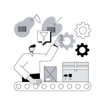 Sortation systems abstract concept vector illustration. Stock Illustration