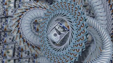 Sorted 100 dollars. 3d illustration Stockillustratie