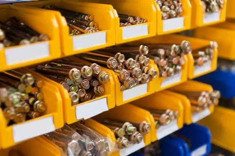 Sorted anchor in boxes in the store Stock Photos