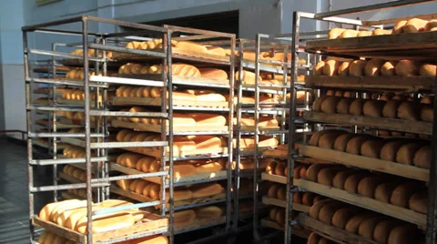 Sorted bread on a food factory 스톡 동영상 30049237