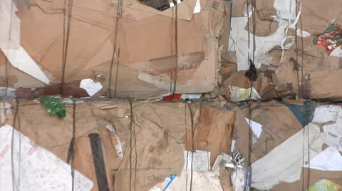 Sorted cardboard waste ready for reprocessing in a process of recycling. Stock-Footage 61526615