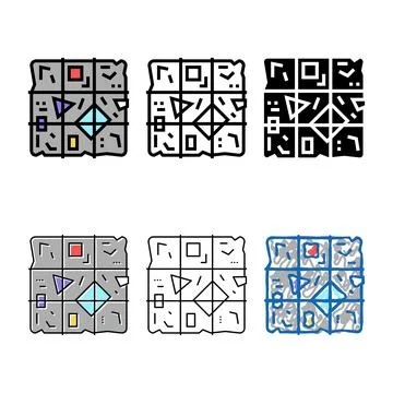 Sorted garbage cube color icon modern vector Stock Illustration