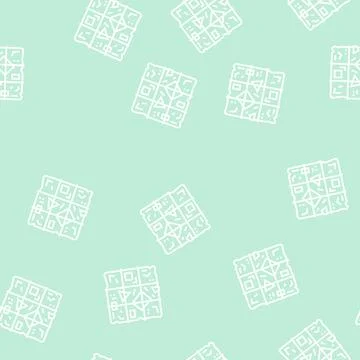 Sorted garbage cube line seamless pattern 스톡 일러스트