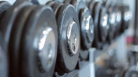 Sorted weights in the gym 動画素材 91730536