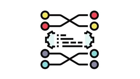 Sorting algorithm color icon animation Stock Footage 326103503