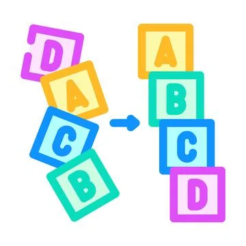 Sorting algorithm color icon vector illustration Stock Illustration