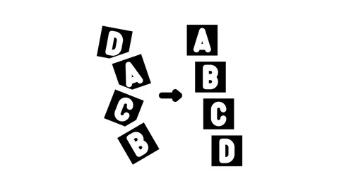 Sorting algorithm glyph icon animation Stock-Footage 326741545