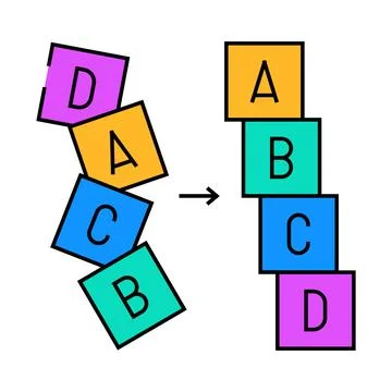Sorting algorithm icon color illustration Illustrazione stock