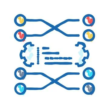 Sorting algorithm icon doodle illustration Stock Illustration