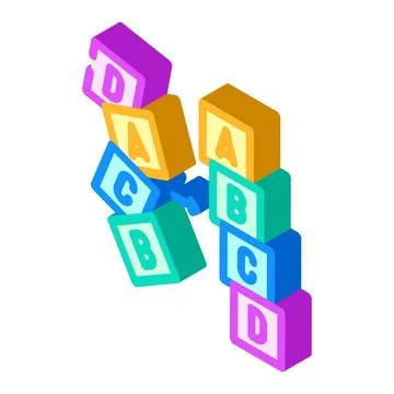 Sorting algorithm isometric icon vector illustration Illustrazione stock