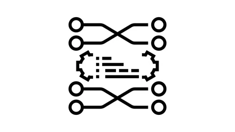 Sorting algorithm line icon animation Stock-Footage 326130177