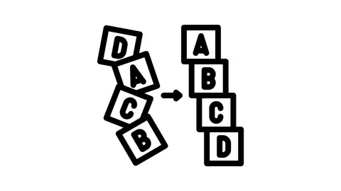 Sorting algorithm line icon animation Stock Footage 326758069