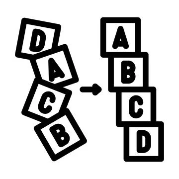 Sorting algorithm line icon vector illustration Stock Illustration