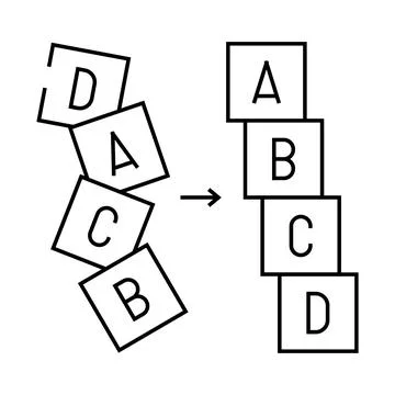 Sorting algorithm line icon vector illustration 스톡 일러스트