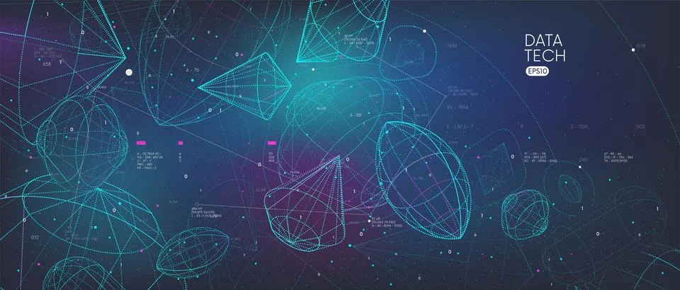 Sorting and analysis digital database, visualization of big data in the for.. Stock Illustration