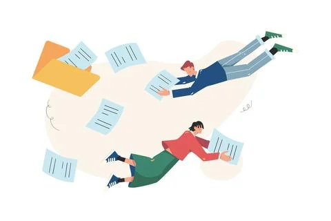 Sorting and Classification of Digital Data Documents Illustration Illustration