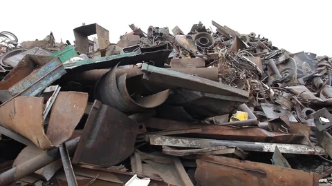Sorting and loading of scrap metal. Stock Footage 76636343