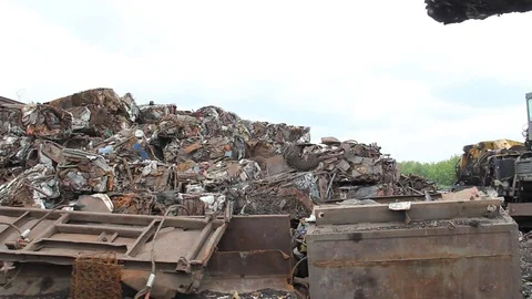 Sorting and loading of scrap metal. Stock Footage 76636482