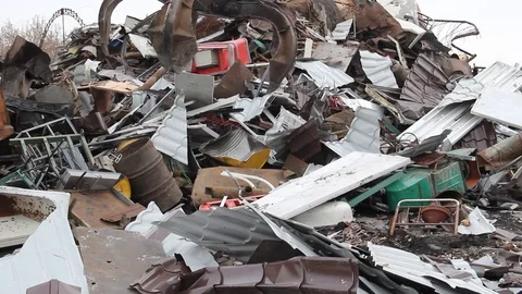 Sorting and loading of scrap metal. Stock Footage 81468936