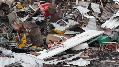Sorting and loading of scrap metal. Stock Footage 81468938