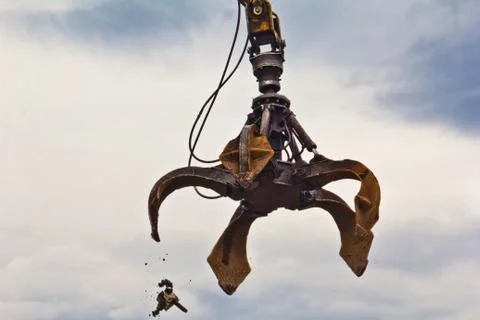 Sorting and loading of scrap metal. Stock Photos