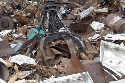 Sorting and loading of scrap metal. Stock Photos