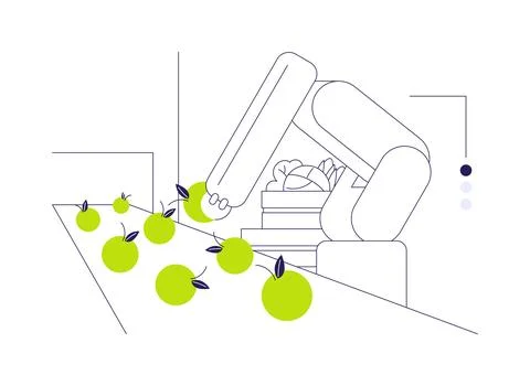 Sorting and packing robots abstract concept vector illustration. Stock Illustration