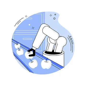 Sorting and packing robots isolated cartoon vector illustrations. Stock Illustration