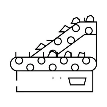 Sorting belt conveyor line icon vector illustration Stock Illustration