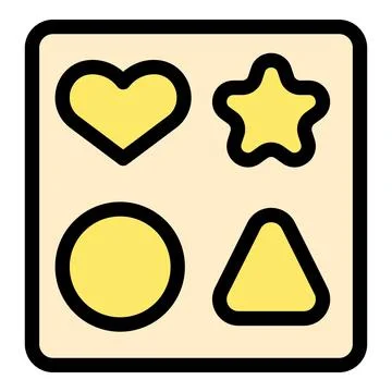 Sorting board with geometric shapes developing fine motor skills Stock Illustration
