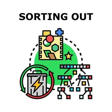 Sorting data, information, and elements process イラスト素材