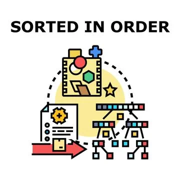 Sorting data objects into ordered categories conceptualizing organization Stock Illustration