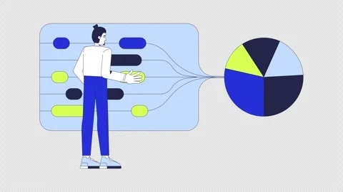 Sorting data for pie chart visualization 2D animation Stock Footage 323935999