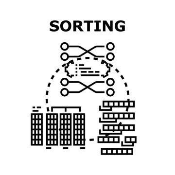 Sorting data processing and organizing information concept イラスト素材