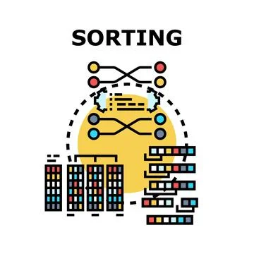 Sorting data processing and organizing information concept Stock Illustration