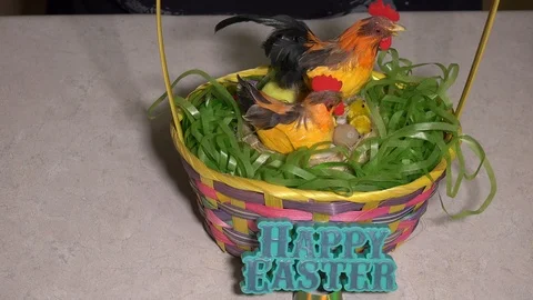 Sorting Easter eggs in a basket 2 Stock Footage 106742645