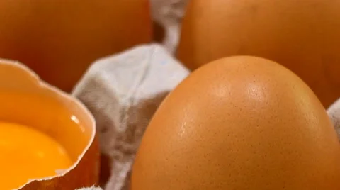 Sorting eggs in the egg tray with one yolk in the shell fragment 库存影片 64791666