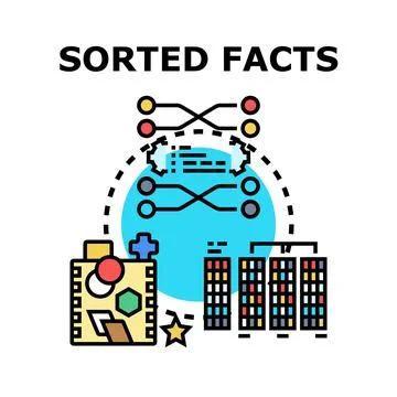 Sorting facts managing information and data organization 스톡 일러스트