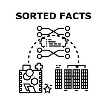Sorting facts managing information and data organization イラスト素材