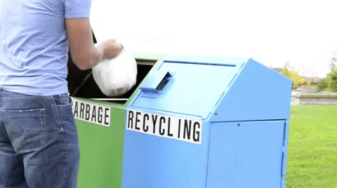 Sorting Garbage and Recycling Stock Footage 42675611