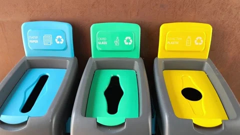 Sorting garbage cans Stock Footage 247526461
