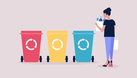 Sorting garbage Stock Illustration