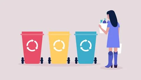 Sorting garbage Stock Illustration