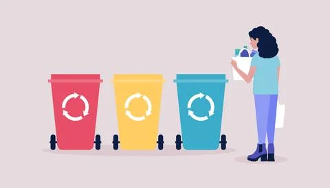 Sorting garbage Stock Illustration