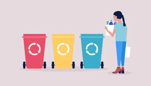 Sorting garbage Stock Illustration