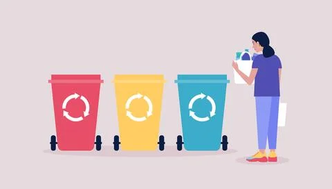 Sorting garbage Stock Illustration
